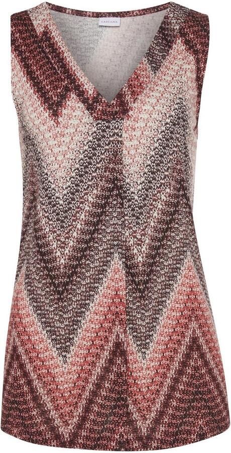 Lascana Tanktop met alloverprint en v-hals zomers blousetop - Foto 5