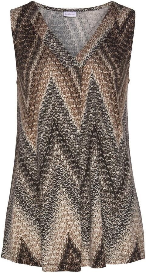 Lascana Tanktop met alloverprint en v-hals zomers blousetop - Foto 5