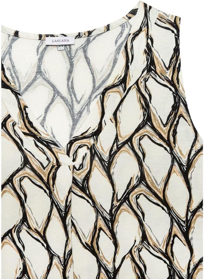 Lascana Tanktop met alloverprint en v-hals zomers blousetop