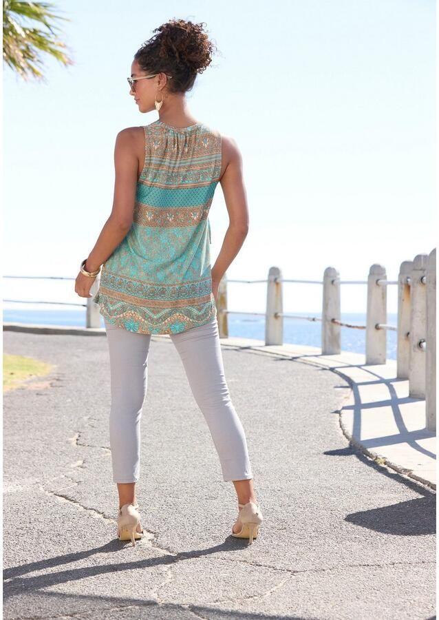 Lascana Tanktop met bandjes bij de hals blousetop met alloverprint - Foto 7