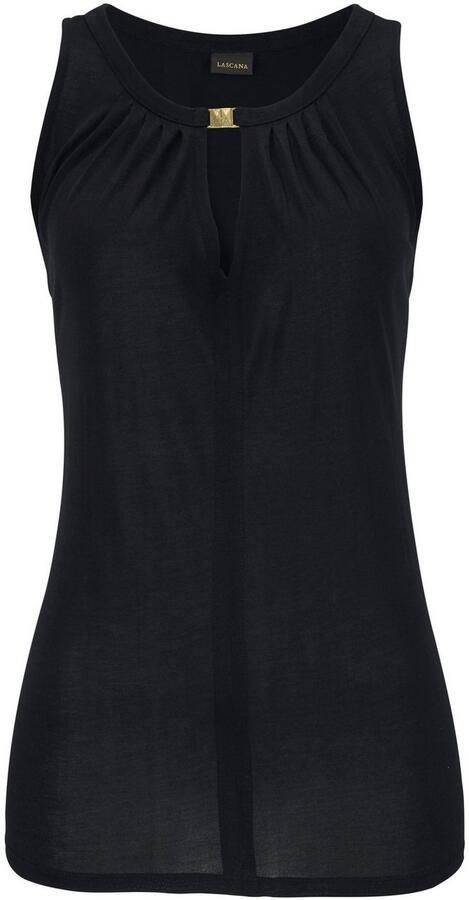 Lascana Tanktop met decoratief accessoire casual jerseytop casual - Foto 4