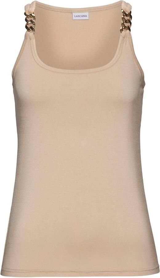 Lascana Tanktop met kettingdetails aan de banden figuurvormend jersey top - Foto 4