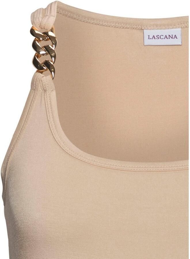 Lascana Tanktop met kettingdetails aan de banden figuurvormend jersey top