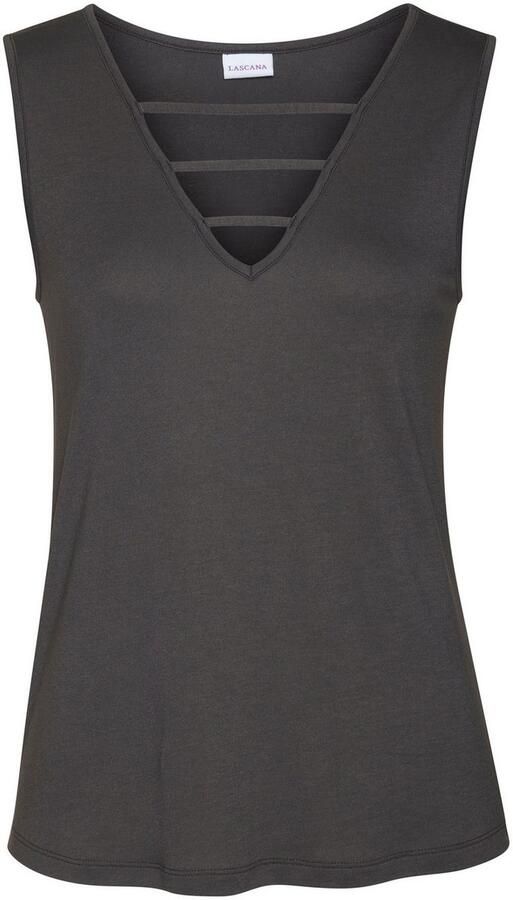 Lascana Tanktop met sierbanden jerseytop modieuze damestop - Foto 6