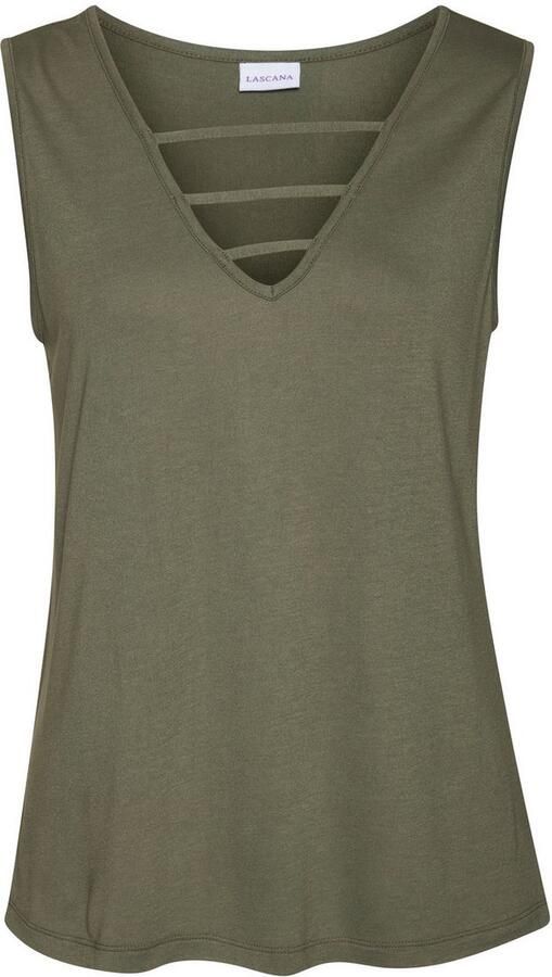 Lascana Tanktop met sierbanden jerseytop modieuze damestop - Foto 6