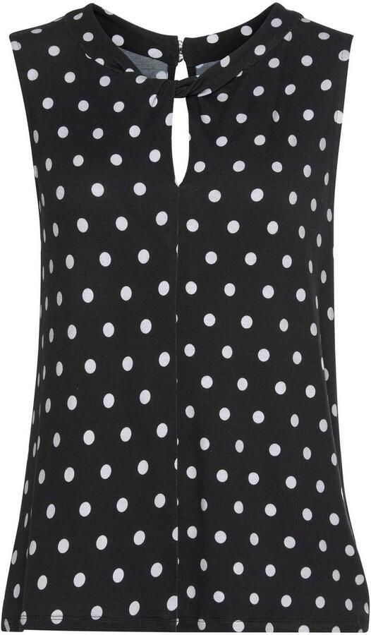 Lascana Tanktop met stippenprint comfortabel blousetop met split aan de hals - Foto 4