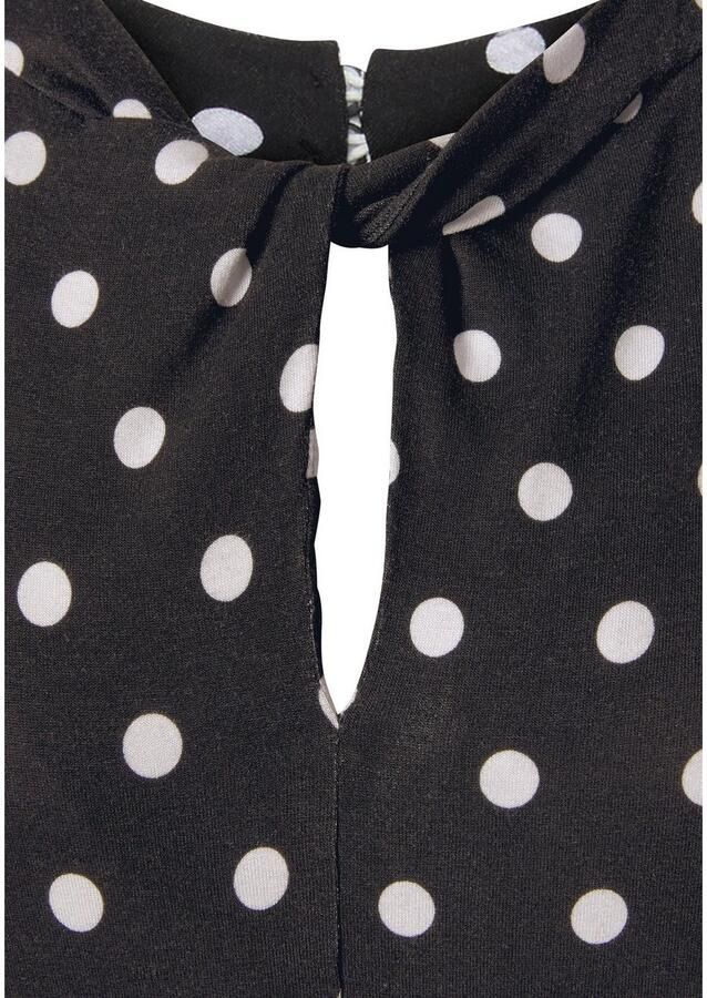 Lascana Tanktop met stippenprint comfortabel blousetop met split aan de hals