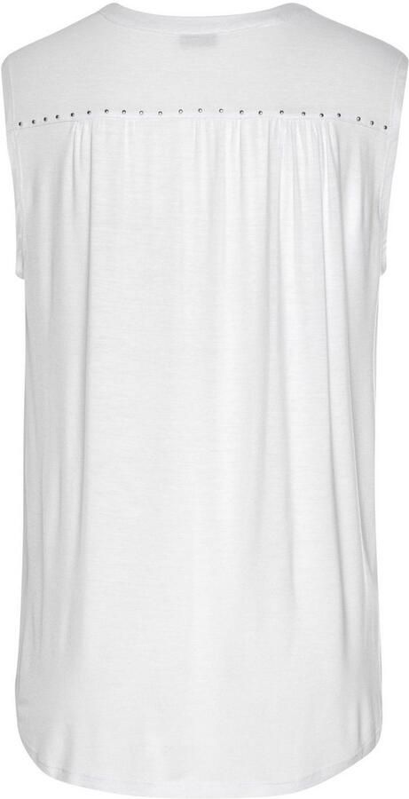 Lascana Tanktop met zilverkleurige studs-details losse blousetop - Foto 4