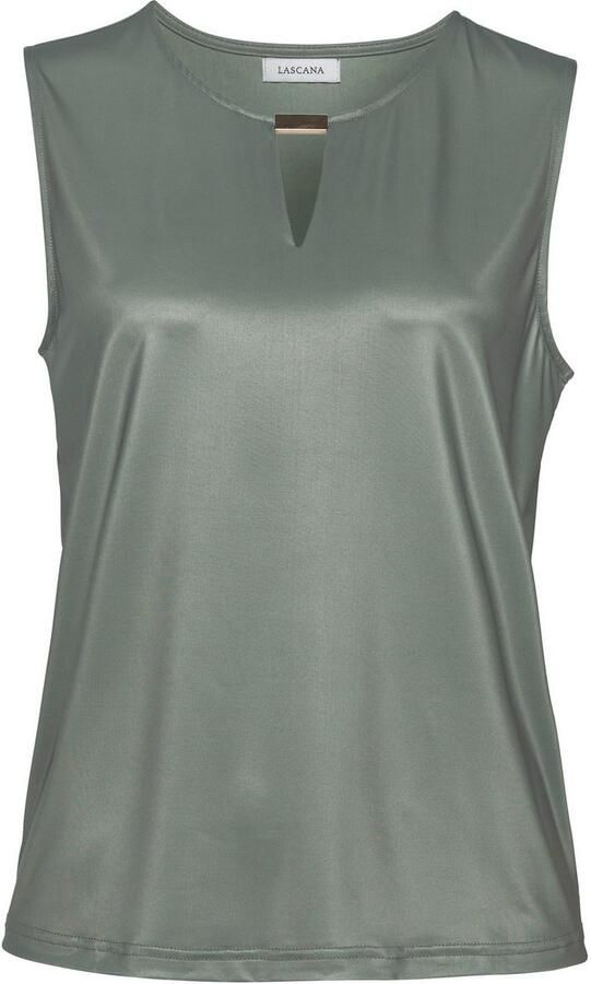 Lascana Tanktop van gladde jerseykwaliteit met cut-out elegant zomertop kreukvrij - Foto 4