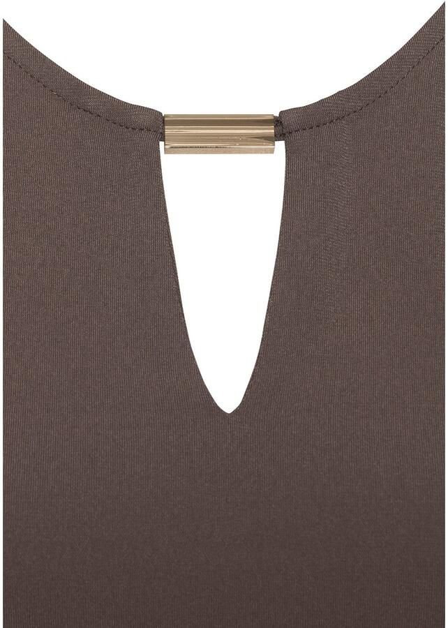 Lascana Tanktop van gladde jerseykwaliteit met cut-out elegant zomertop kreukvrij