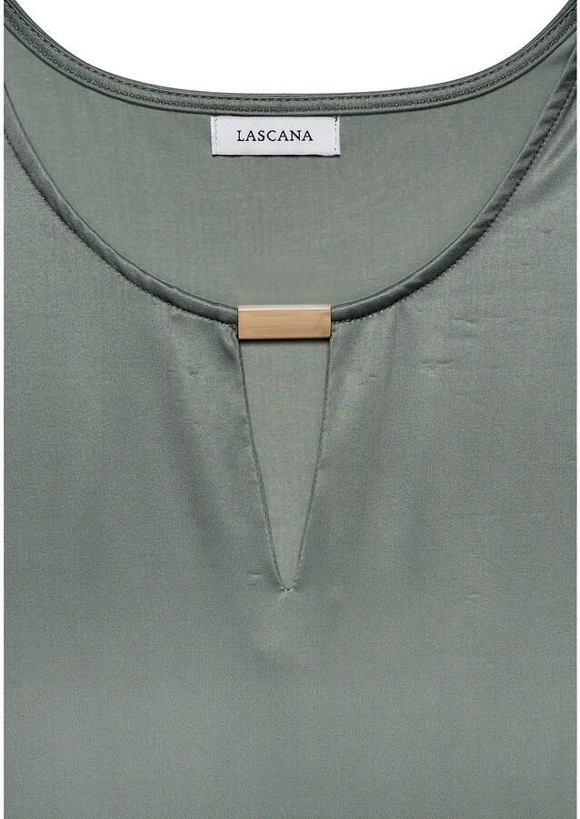 Lascana Tanktop van gladde jerseykwaliteit met cut-out elegant zomertop kreukvrij