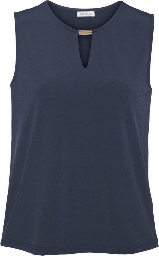 Lascana Tanktop van gladde jerseykwaliteit met cut-out elegant zomertop kreukvrij - Foto 4