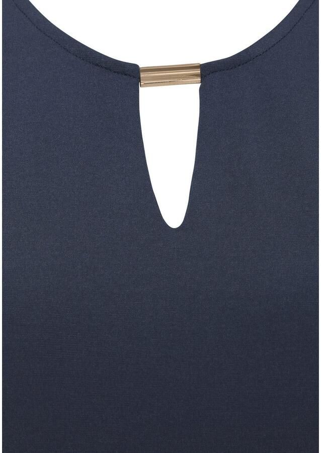 Lascana Tanktop van gladde jerseykwaliteit met cut-out elegant zomertop kreukvrij