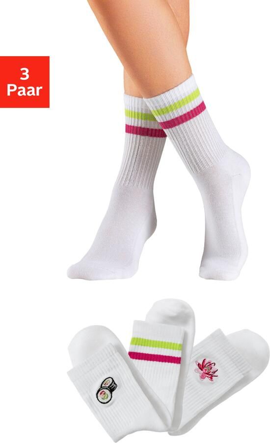 Lascana Tennissokken met frotté-zool en borduursel (set 3 paar) - Foto 12