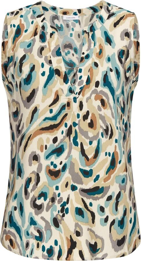 Lascana Top met alloverprint en v-hals blouseshirt casual - Foto 4