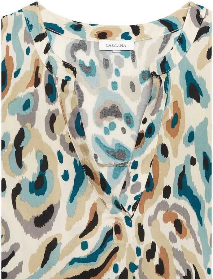 Lascana Top met alloverprint en v-hals blouseshirt casual