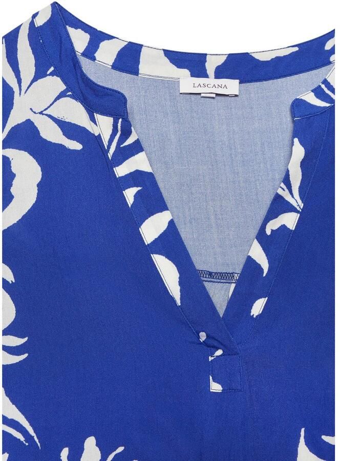 Lascana Top met bloe print en v-hals blusenshirt