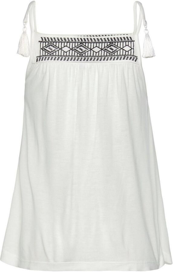 Lascana Top met borduurwerk zomers top met strikbandjes - Foto 3