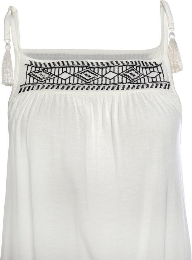 Lascana Top met borduurwerk zomers top met strikbandjes