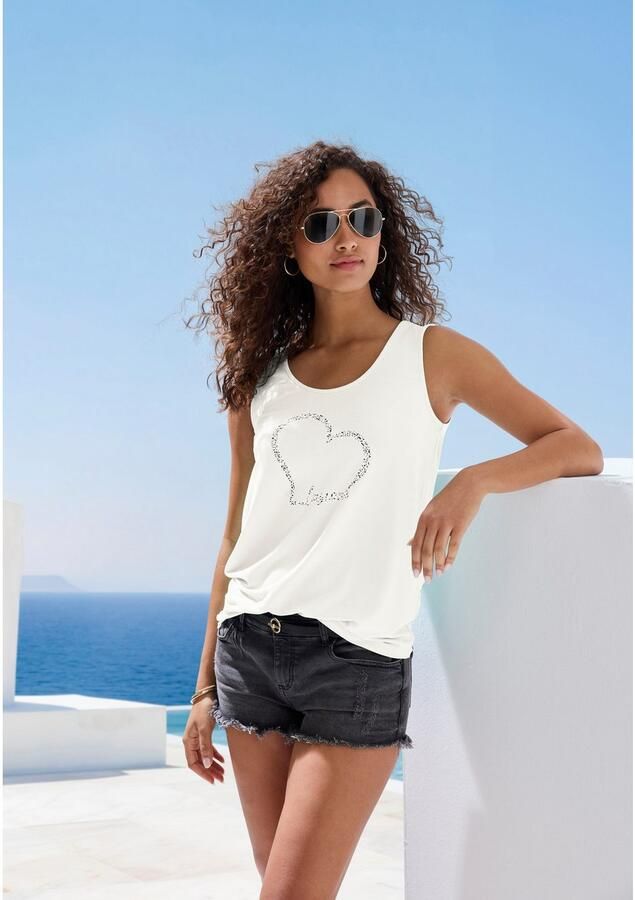 Lascana Top Met hartprint van zachte viscose-stretch - Foto 3