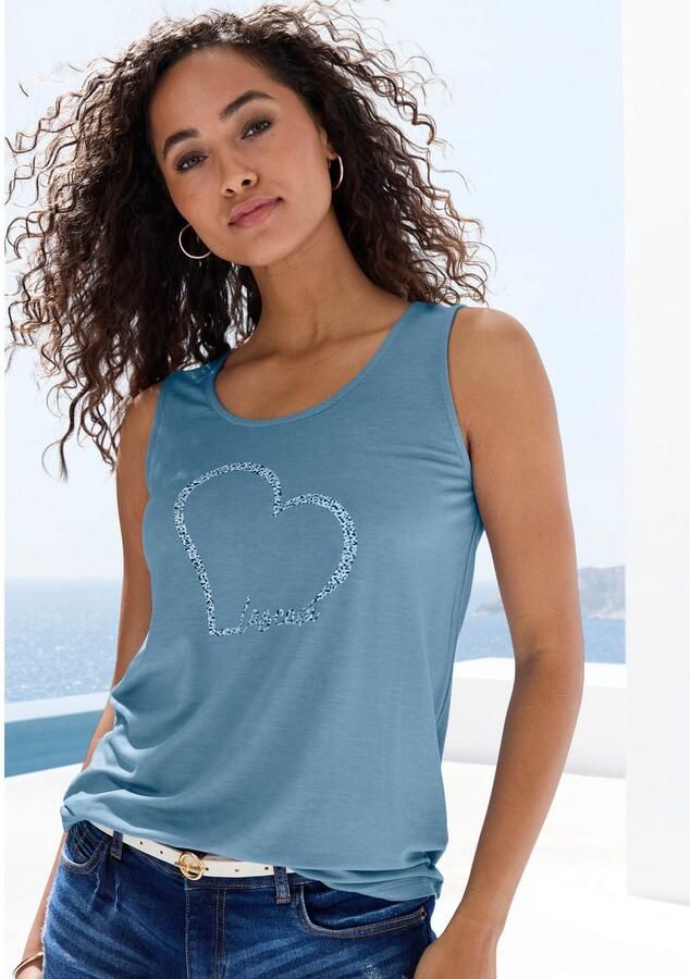 Lascana Top Met hartprint van zachte viscose-stretch - Foto 3