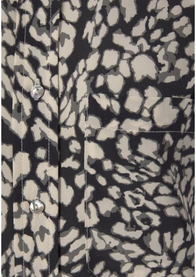 Lascana Top met knoopsluiting en dierenprint damesblouse met blazerkraag