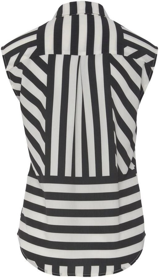 Lascana Top met knoopsluiting streep patroon damesblouse met blazerkraag - Foto 8