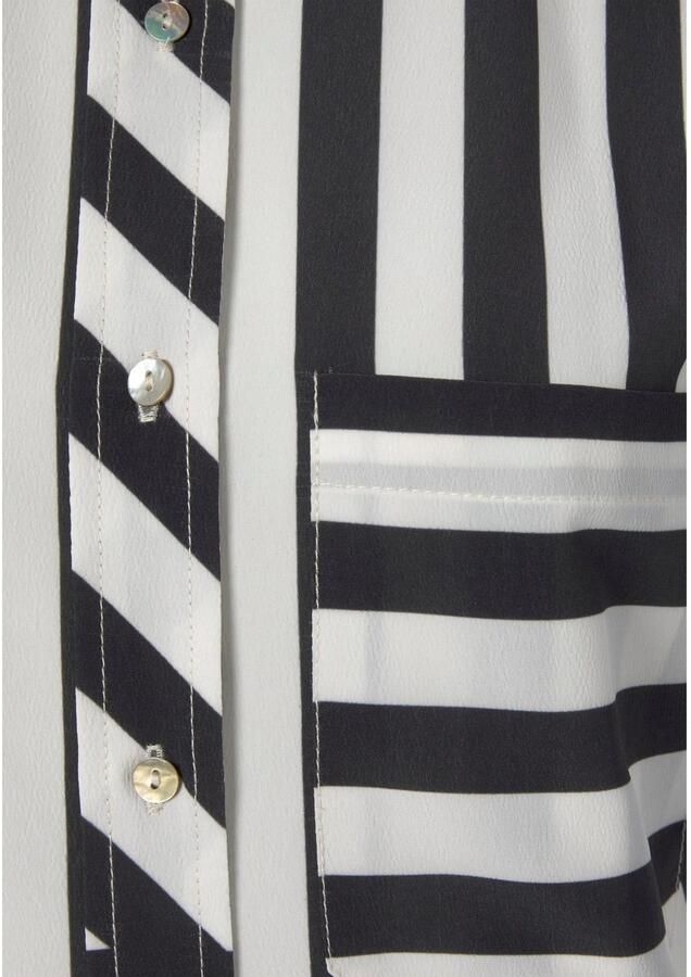 Lascana Top met knoopsluiting streep patroon damesblouse met blazerkraag - Foto 6
