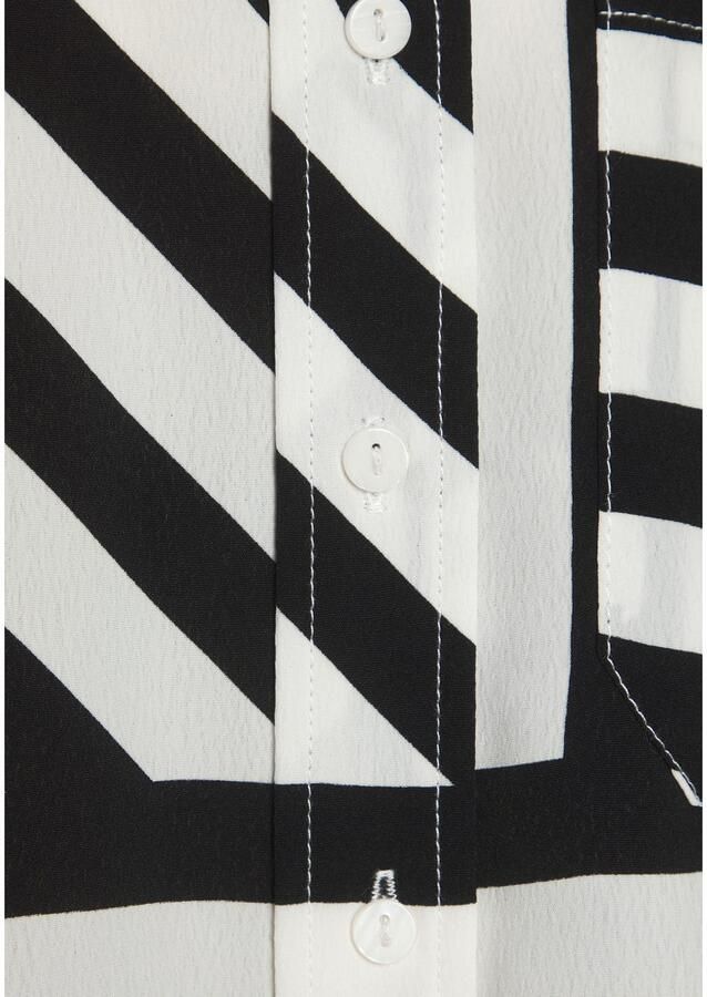 Lascana Top met knoopsluiting streep patroon damesblouse met blazerkraag - Foto 4