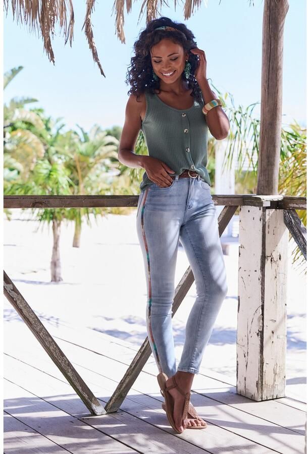 Lascana Top Met sierknoopsluiting van zachte piquékwaliteit (1-delig)