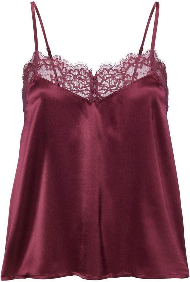 Lascana Top met spaghettibandjes Alana met hoog zijdegehalte en elegant kant lingerie - Foto 4