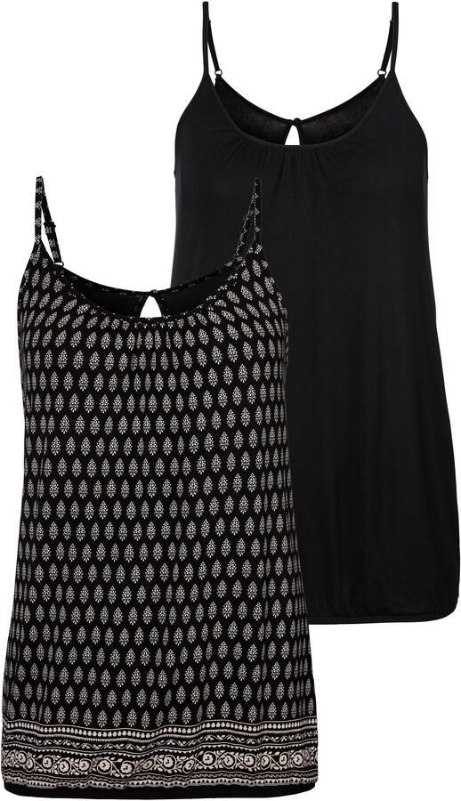 Lascana Top met spaghettibandjes Met aanrimpeling bij de hals (Set van 2) - Foto 6