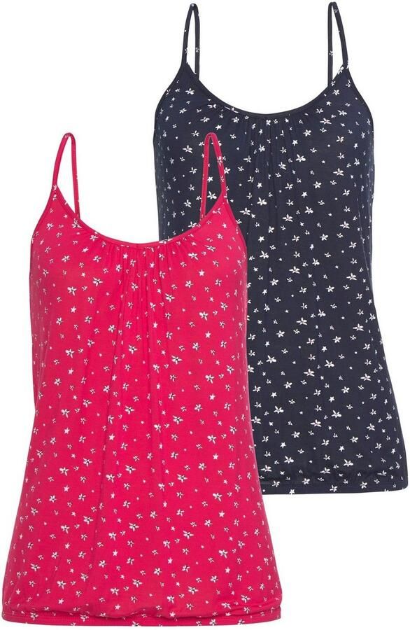 Lascana Top met spaghettibandjes Met aanrimpeling bij de hals (Set van 2) - Foto 5