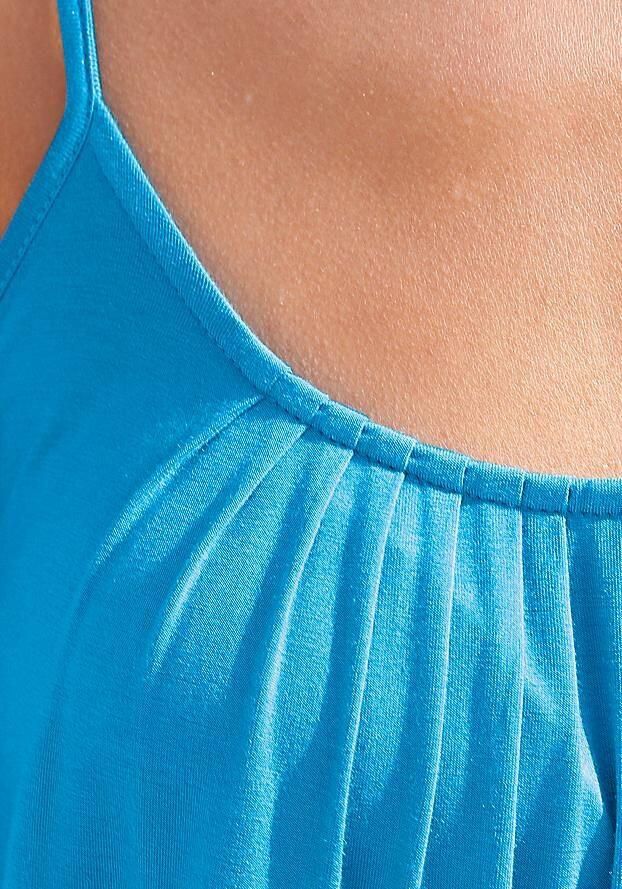 Lascana Top met spaghettibandjes Met decoratieve plooien van zachte viscosekwaliteit (Set van 2) - Foto 3