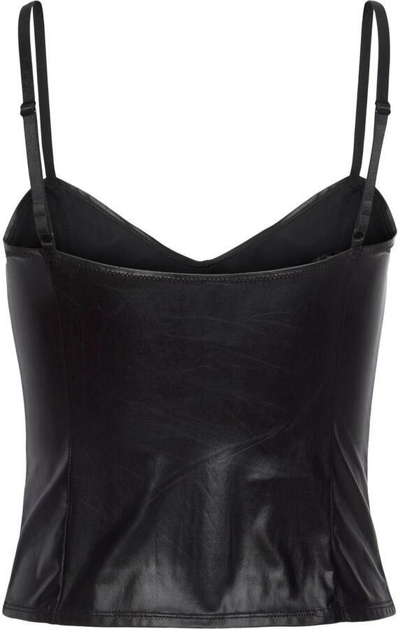 Lascana Top met spaghettibandjes van licht glanzende stretchstof dames top van imitatieleer - Foto 5