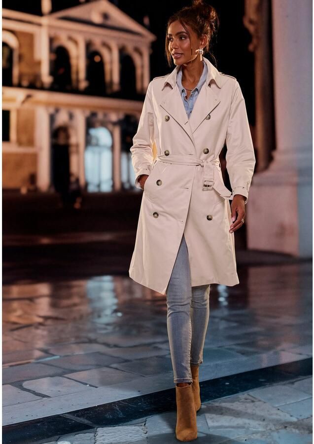 Lascana Trenchcoat met pas onderhoudsvriendelijke materiaalmix - Foto 4