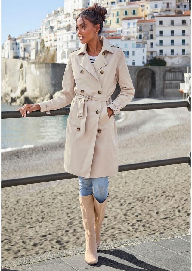 Lascana Trenchcoat met pas onderhoudsvriendelijke materiaalmix - Foto 2