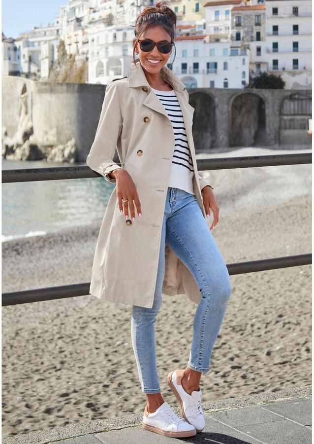 Lascana Trenchcoat met pas onderhoudsvriendelijke materiaalmix - Foto 3