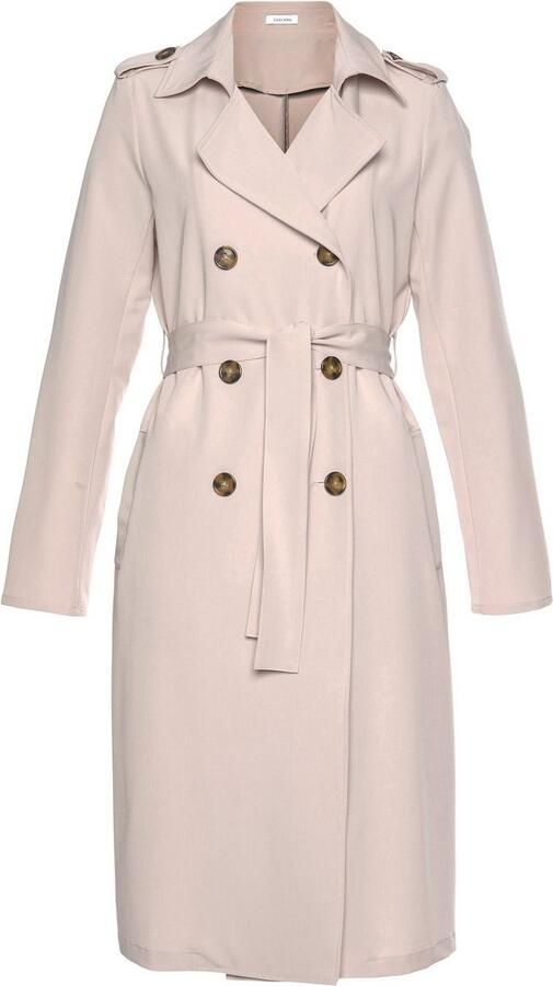 Lascana Trenchcoat om te reguleren lichte damesjas zonder voering casual-chic (Met een bindceintuur)