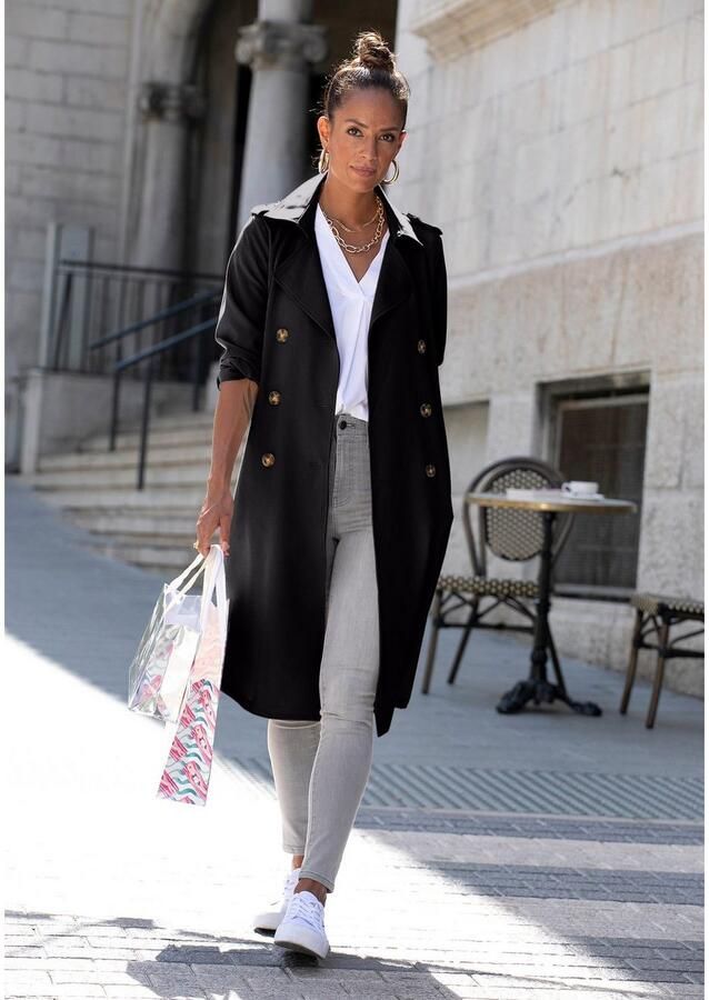 Lascana Trenchcoat om te reguleren lichte damesjas zonder voering casual-chic (Met een bindceintuur)