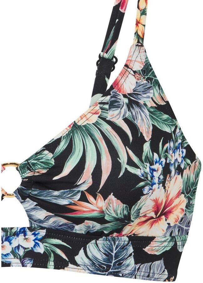 Lascana Triangel-bikinitop Salsa met ring en geweldige bloemenprint
