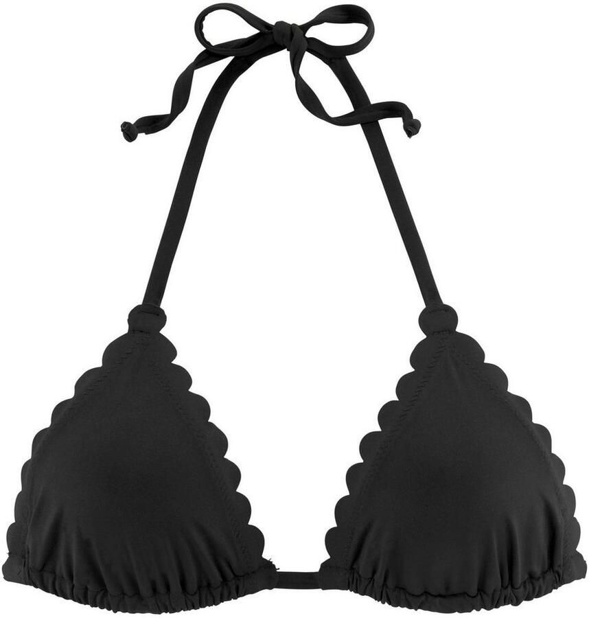 Lascana Triangel-bikinitop Scallop met gelaserde gegolfde rand