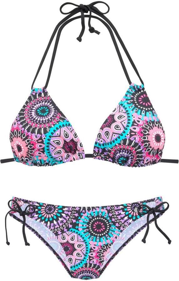Lascana Triangelbikini met contrastkleurige bandjes - Foto 3