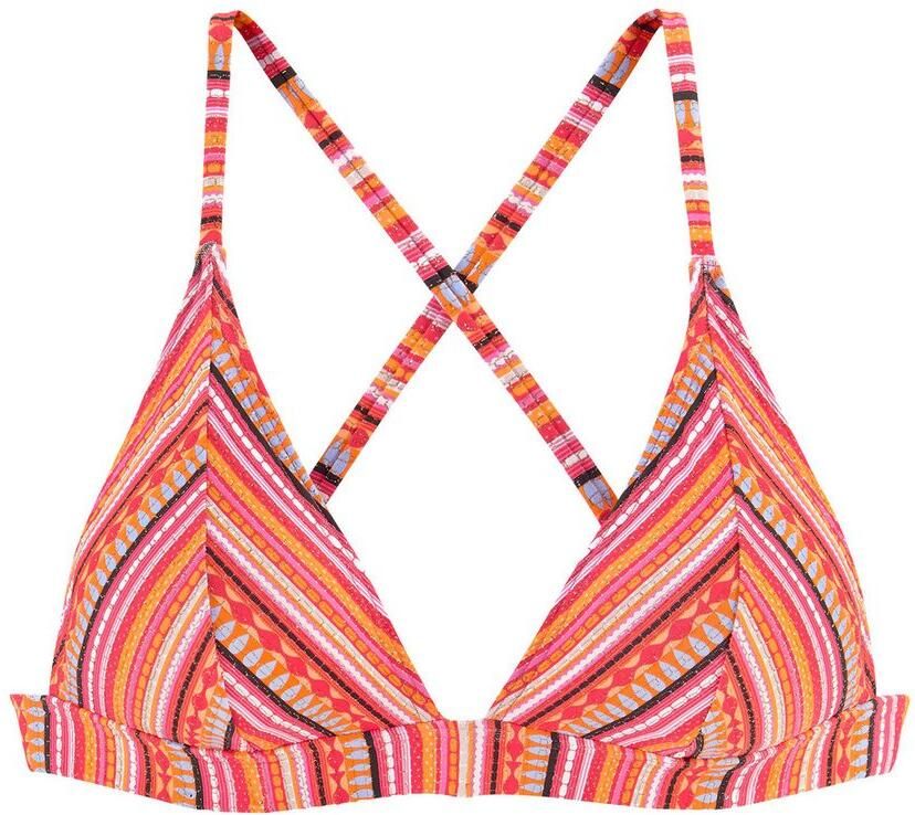 Lascana triangel bikini met all over print oranje roze geel