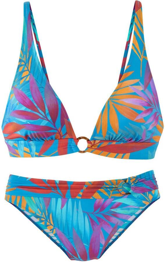 Lascana Triangelbikini met kleine goudkleurige ring - Foto 7