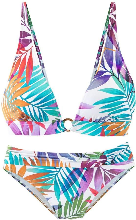 Lascana Triangelbikini met kleine goudkleurige ring - Foto 6