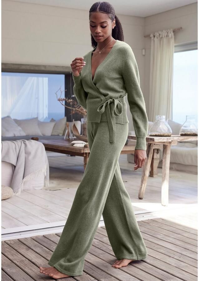 Lascana Tricotbroek -Loungebroek met ribboorden loungewear