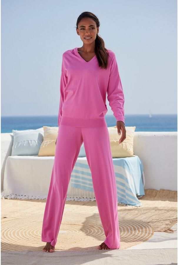 Lascana Gebreide trui Hoodie Capuchonsweatshirt van zachte viscosemix loungewear - Foto 4