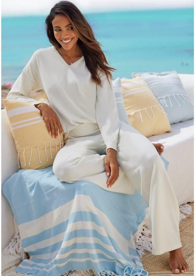 Lascana Tricotbroek -Loungebroek met wijd been loungewear