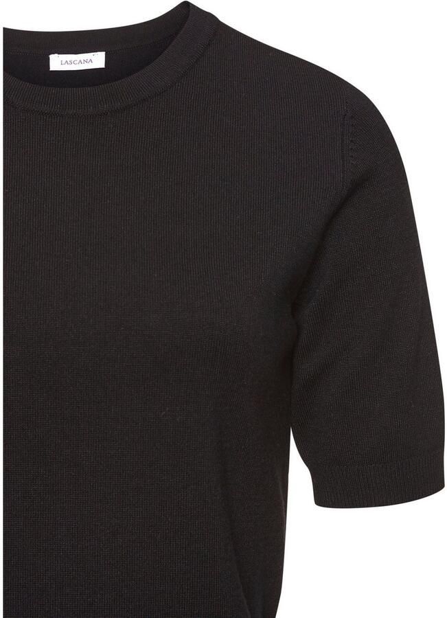 Lascana Trui met korte mouwen in fijne breisel-kwaliteit t-shirt trui basic